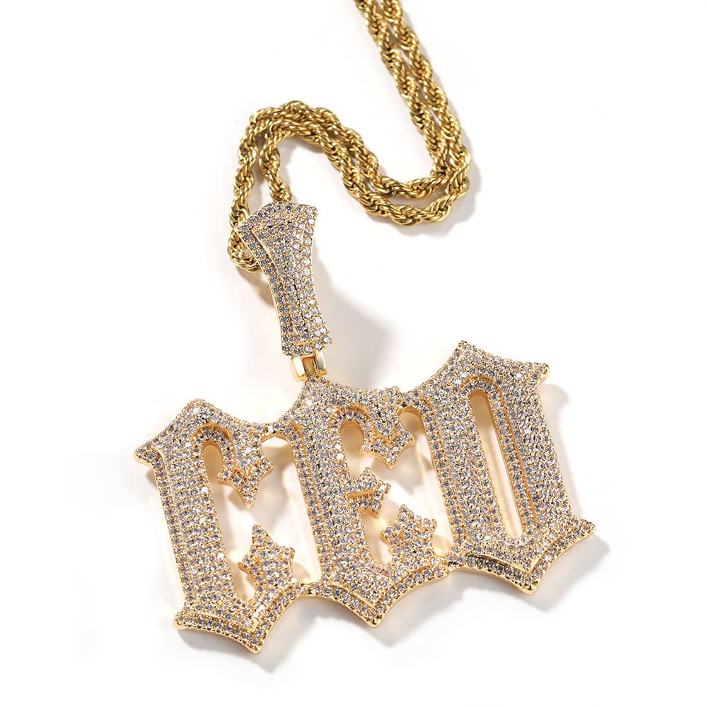 Bling Iced-out Necklace with Letters Custom