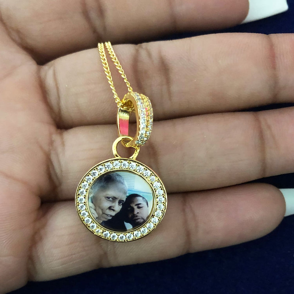 Custom Mini Engraved Heart Necklace with Picture