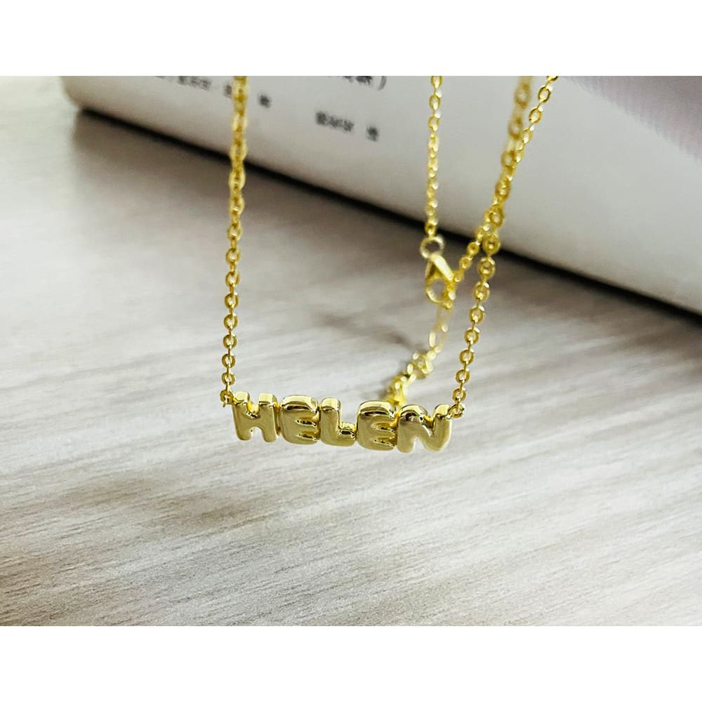 Custom Mini Bubble Letter Name Necklace