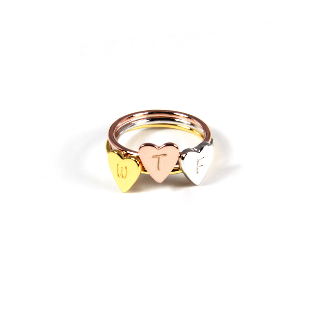 Custom Love Engraved Initial Ring