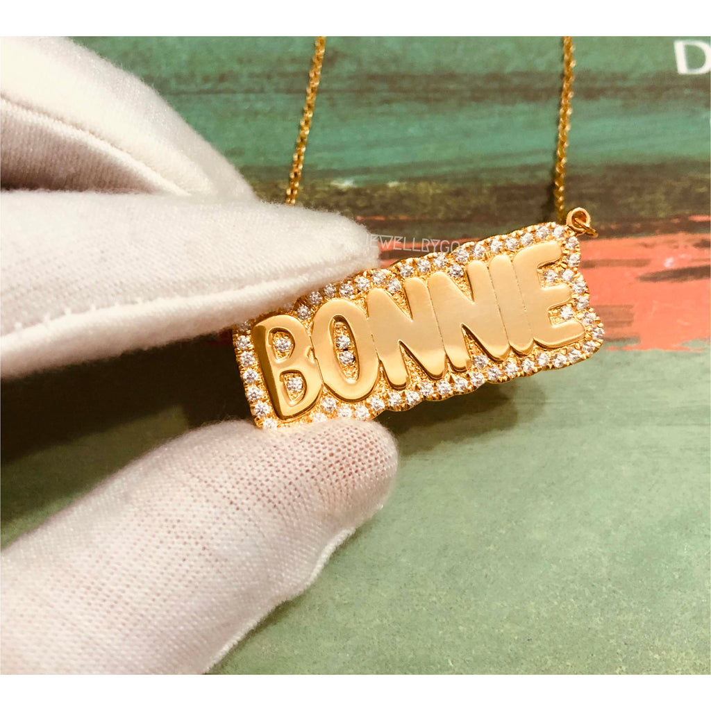 Bling Bubble Name Necklace