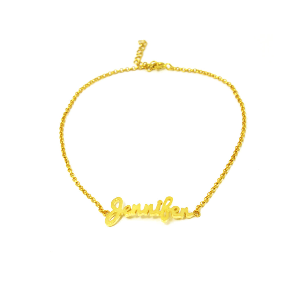 Custom Cursive Name Bracelets Gold