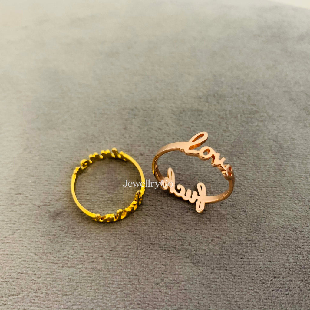 Personalized Two Name Ring