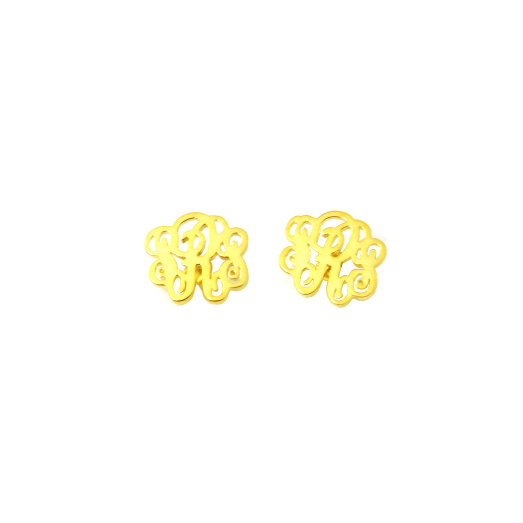Monogram Stud Earrings