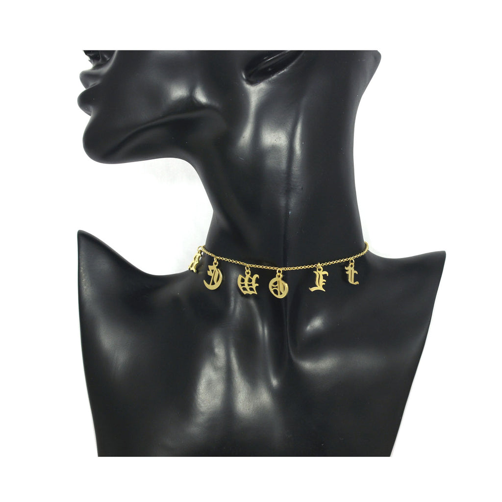 Personalized Old English Initial Choker