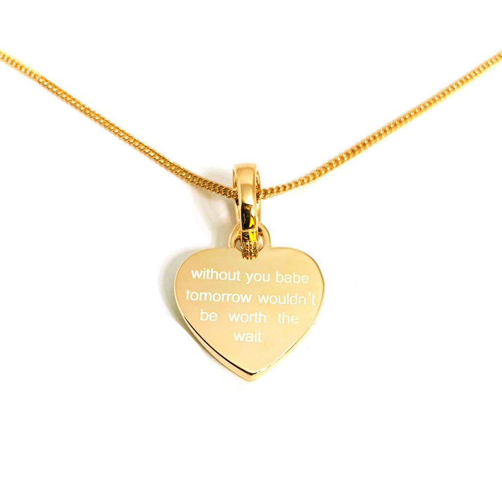 Custom Mini Engraved Heart Necklace with Picture